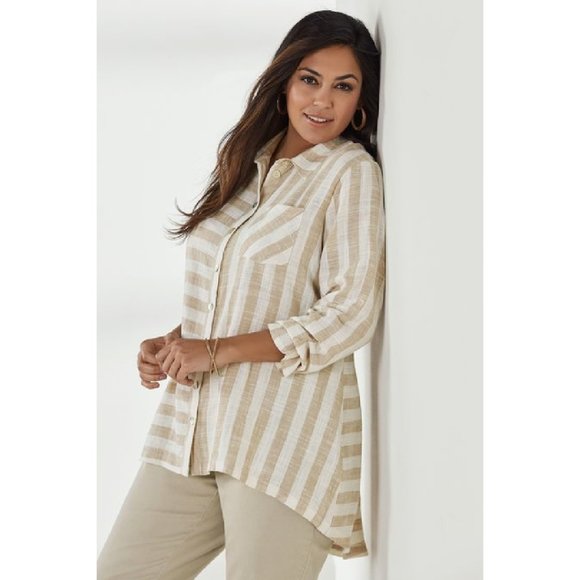 Soft Surroundings Linen Camina Shirt - Picture 1 of 13